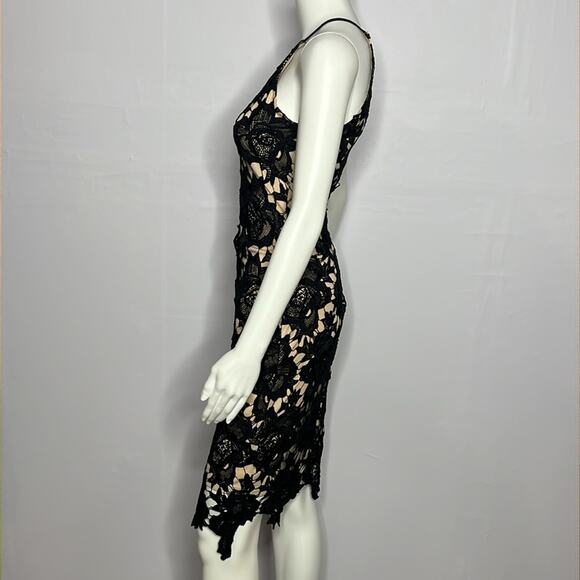 Temps De L'Amour Black Lace Bodycon Midi Dress size XS - Picture 3 of 6